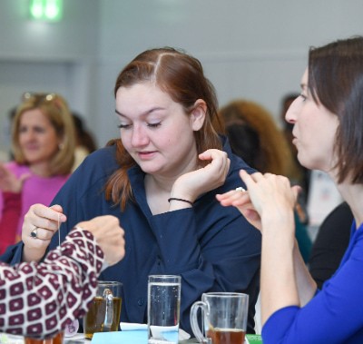 Visitors networking at Fi Europe