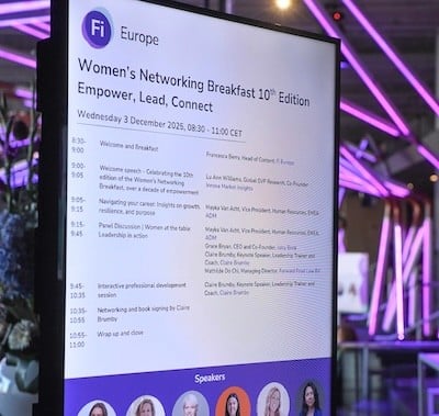 Visitor during session at Women's Networking Breakfast at Fi Europe