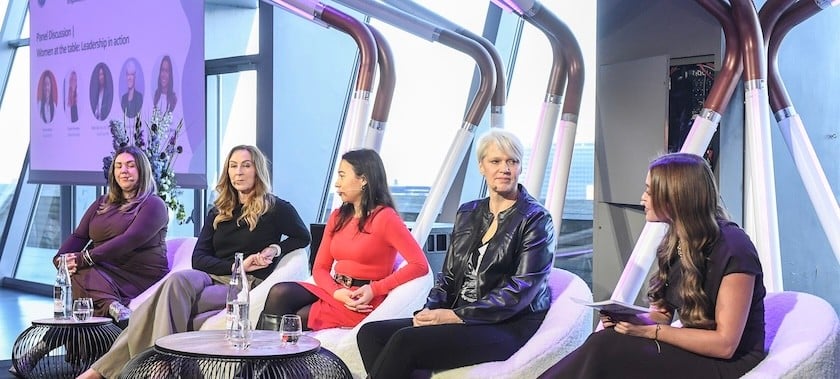 Visitors discussing at Women's Networking Breakfast at Fi Europe